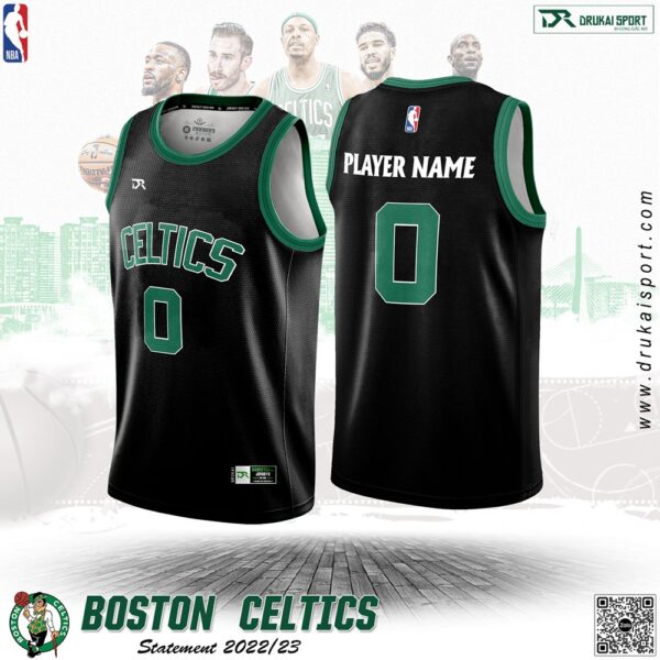 Áo Bóng Rổ Boston Celtics Statement 2022/23 - Phiên Bản Màu Đen Cá Tính