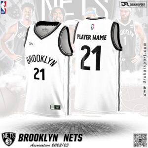 Áo Đấu Brooklyn Nets Association 2022/23 – Trắng Đen Cổ Điển Sang Trọng
