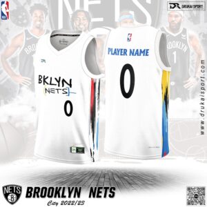 Áo Đấu Brooklyn Nets City Edition 2022/23 - Trắng Chủ Đạo
