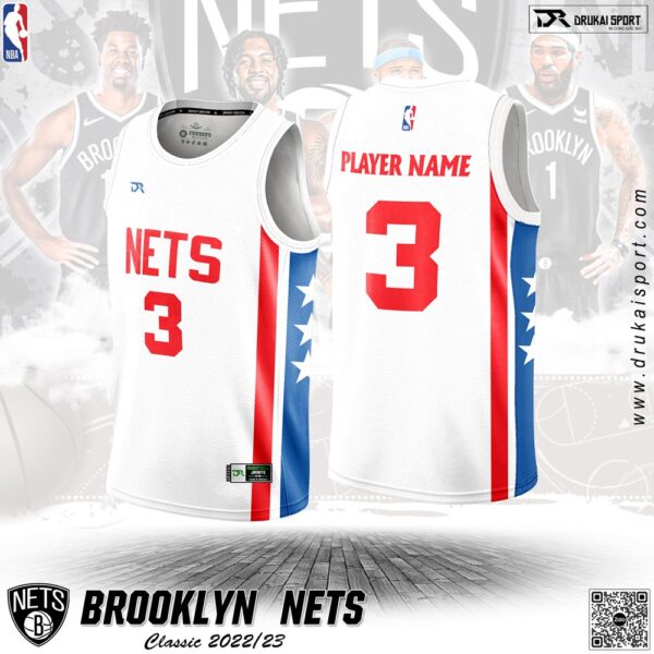 Áo Đấu Brooklyn Nets Classic 2022/23 Màu Trắng