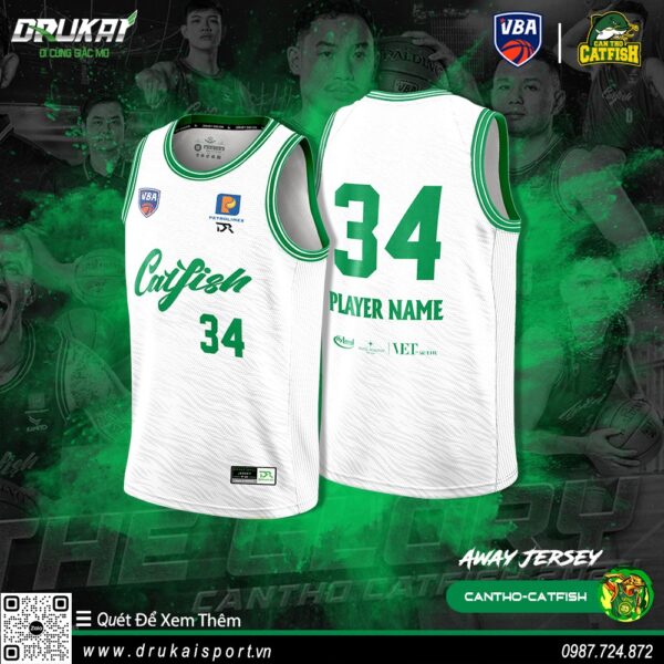 Áo Đấu Cần Thơ Catfish Away 2024 - Trắng