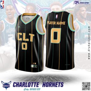 Áo Đấu Charlotte Hornets City Edition 2022/23 - Đen Huyền Bí