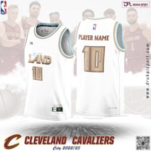 Áo Bóng Rổ Cleveland Cavaliers City Edition 2022/23 - Trắng Kim