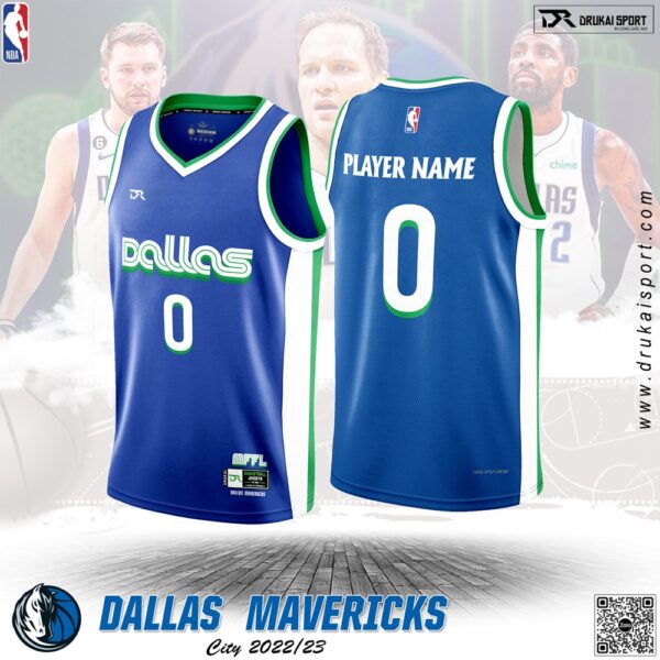 Áo Đấu NBA Dallas Mavericks City Edition 2022/23 - Xanh Lam Đậm