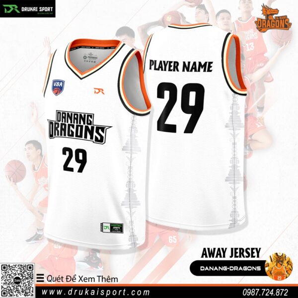 Áo Bóng Rổ Danang Dragons Away 2023 Màu Trắng