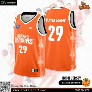 Áo Bóng Rổ Danang Dragons Sân Nhà - Cam Cháy Năng Động