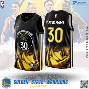 Áo Đấu Golden State Warriors City Edition 2022/23 Màu Đen Vàng