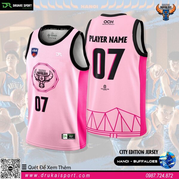 Áo đấu Hanoi Buffaloes City Edition – Hồng pastel nổi bật