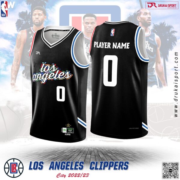 Áo Đấu Los Angeles Clippers City Edition 2022/23 - Màu Đen Cá Tính