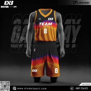 Đồng Phục Bóng Rổ Màu Cam Cháy Đen - TEAM BASKETBALL