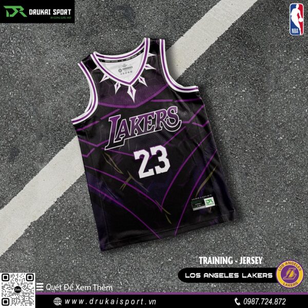 Áo Thể Thao Tank Top Los Angeles Lakers Đen Phối Tím - Cảm Hứng Black Panther