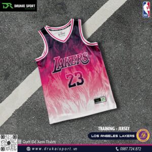 Áo Jersey Los Angeles Lakers Màu Gradient Đen Tím Hồng - Số 23