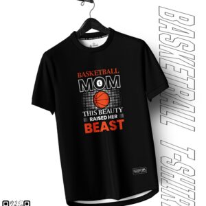 Áo Thun Đen Unisex Basketball Mom - This Beauty Raised Her Beast