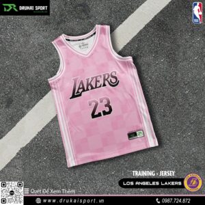 Áo Bóng Rổ Huấn Luyện Los Angeles Lakers Màu Hồng Pastel