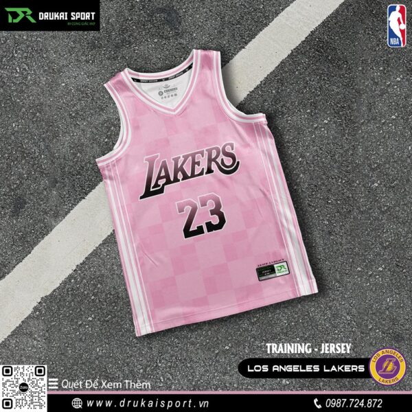 Áo Bóng Rổ Huấn Luyện Los Angeles Lakers Màu Hồng Pastel