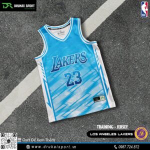 Áo Đấu Los Angeles Lakers Training Jersey Xanh Trắng - Mẫu 05