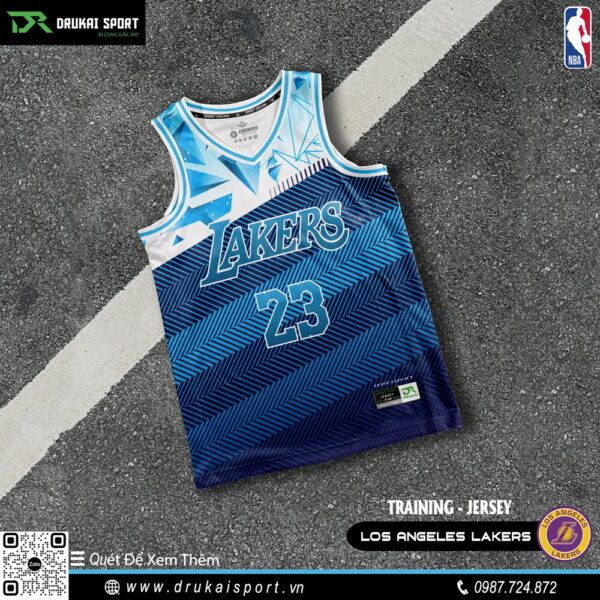 Áo Training Jersey Los Angeles Lakers Xanh Chuyển Sắc - Mẫu 06