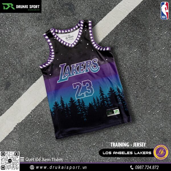 Áo Training Jersey Los Angeles Lakers – Phiên Bản Màu Đen Chuyển Tím