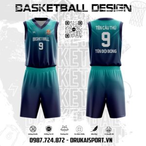 Đồng Phục Bóng Rổ Màu Xanh Navy Chuyển Sắc - Mẫu 08