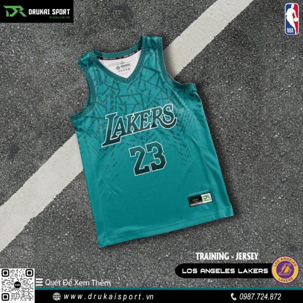 Áo Đấu LAKERS Xanh Ngọc Số 23 – Thiết Kế Hình Học Cá Tính