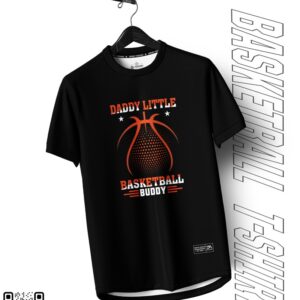 Áo Thun Đen In Hình Bóng Rổ 'Daddy Little Basketball Buddy'