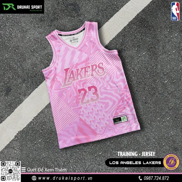 Áo Training Jersey Los Angeles Lakers Màu Hồng Pastel Năng Động