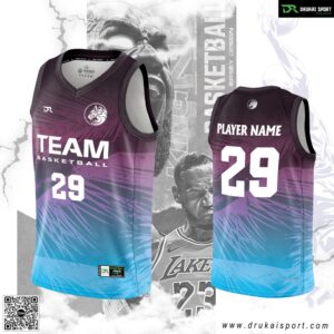 Áo Bóng Rổ Gradient Tím Than Xanh – Mã 156