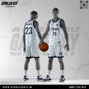 Đồng Phục Bóng Rổ Trắng Xanh Navy - Mẫu 174 Cá Tính & Năng Động