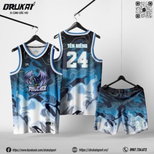 Đồng Phục Thể Thao Nam Blue Phoenix – Mẫu 184 | Tông Xanh Dương - Đen - Trắng Hiện Đại