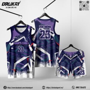 Đồng phục thể thao bóng rổ Mẫu 185 - Tím Galaxy Năng Động