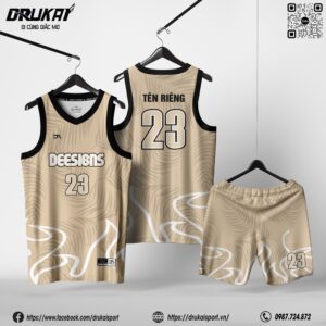 Áo Bóng Rổ DRUKAI Beige Resort – Mã 209
