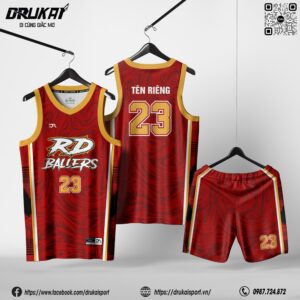 Đồng phục bóng rổ nam màu đỏ burgundy - Mã 215