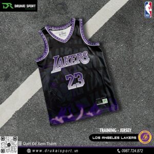 Áo Tập Luyện Los Angeles Lakers Đen Tím Gradient - Mẫu 27