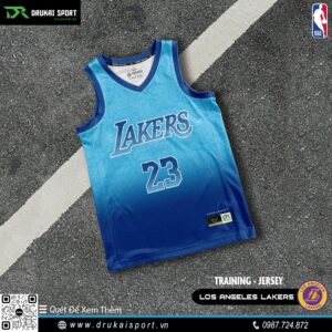 Áo Bóng Rổ Los Angeles Lakers Training Jersey Màu Xanh Chuyển Sắc