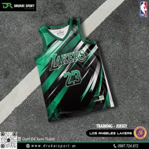 Áo Bóng Rổ Los Angeles Lakers Xanh Đen – Training Jersey Năng Động 2025