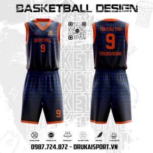 Áo Bóng Rổ Xanh Navy Đậm Họa Tiết Camo - Mẫu 49