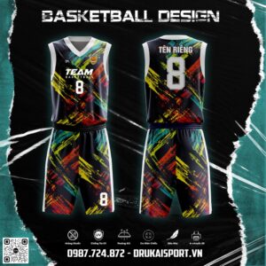 Đồng phục bóng rổ Đen Graffiti Mã 65 - Cá tính & Độc đáo