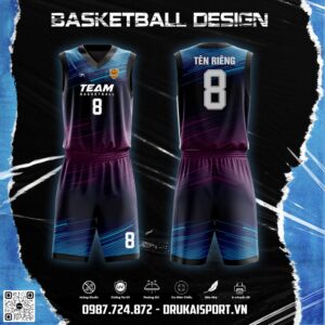 Áo Bóng Rổ Custom Mẫu 98 - Đen Tím Gradient Cực Ngầu