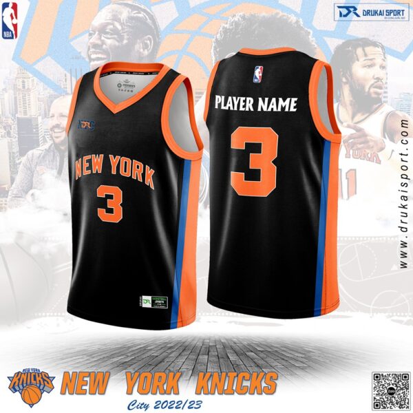 Áo Bóng Rổ New York Knicks City Edition 2022/23 – Đen