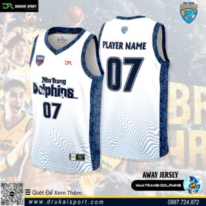 Away Jersey Nha Trang Dolphins – Trắng Xanh Năng Động Chuẩn Biển Cả