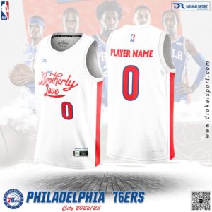 Áo đấu Philadelphia 76ers City Edition 2022/23 – Trắng Đỏ Năng Động