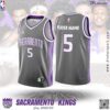 Áo Bóng Rổ Sacramento Kings City Edition 2022/23 Màu Xám Bạc