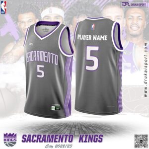 Áo Bóng Rổ Sacramento Kings City Edition 2022/23 Màu Xám Bạc