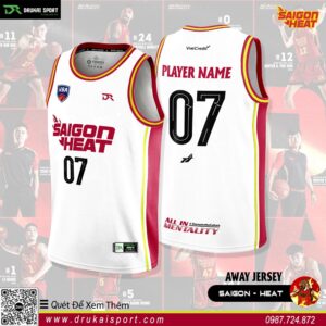 Áo Thi Đấu Saigon Heat Away Trắng – Tinh Thần Chiến Binh Tỏa Sáng