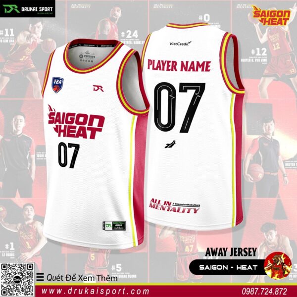 Áo Thi Đấu Saigon Heat Away Trắng – Tinh Thần Chiến Binh Tỏa Sáng