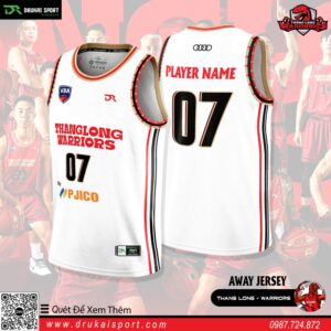 Áo đấu AWAY JERSEY Thang Long Warriors Trắng - Đỏ Đen