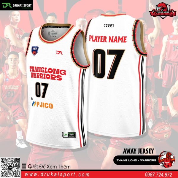 Áo đấu AWAY JERSEY Thang Long Warriors Trắng - Đỏ Đen