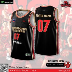 Áo Bóng Rổ Thang Long Warriors City 2023 - Đen Huyền Bí