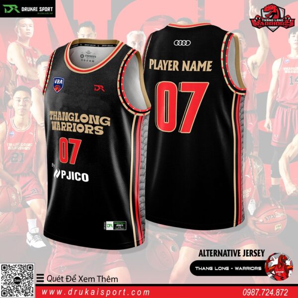 Áo Bóng Rổ Thang Long Warriors City 2023 - Đen Huyền Bí