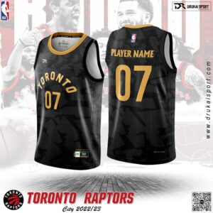 Áo đấu Toronto Raptors City 2022/23 - Đen viền vàng mạnh mẽ